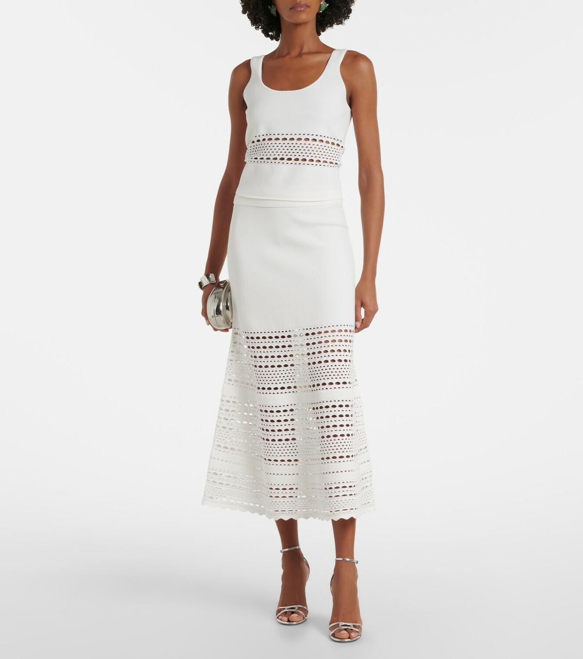 Simkhai Westly open-knit midi skirt