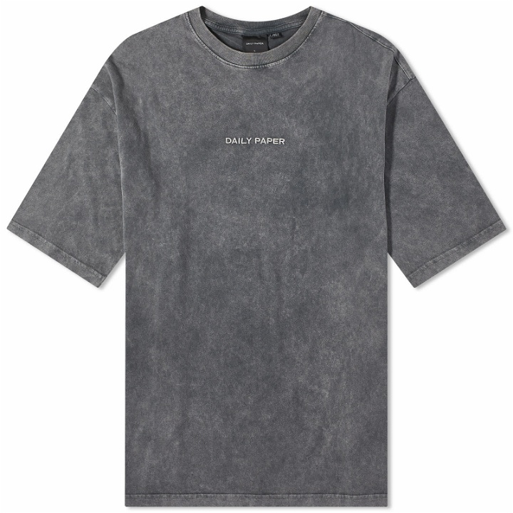 Photo: Daily Paper Men's Roshon Overdyed T-Shirt in Grey Flannel