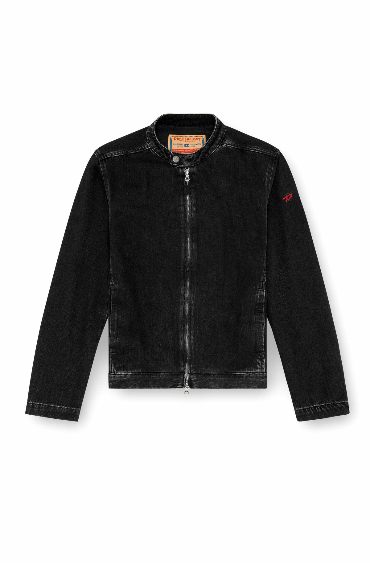 Diesel Moto jacket in clean-wash denim - Denim Jackets Mens in Black
