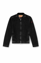 Diesel Moto jacket in clean-wash denim - Denim Jackets Mens in Black