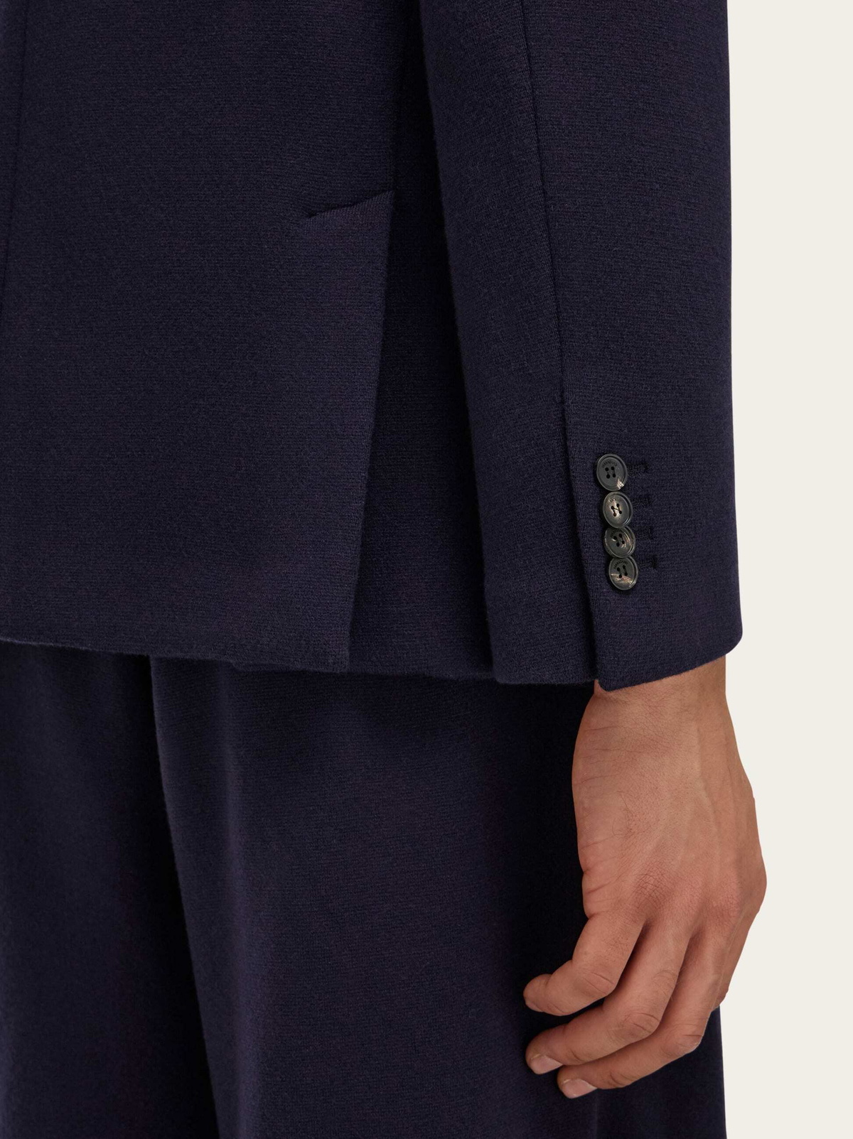 Ferragamo Mens Single breasted jersey blazer in Blue
