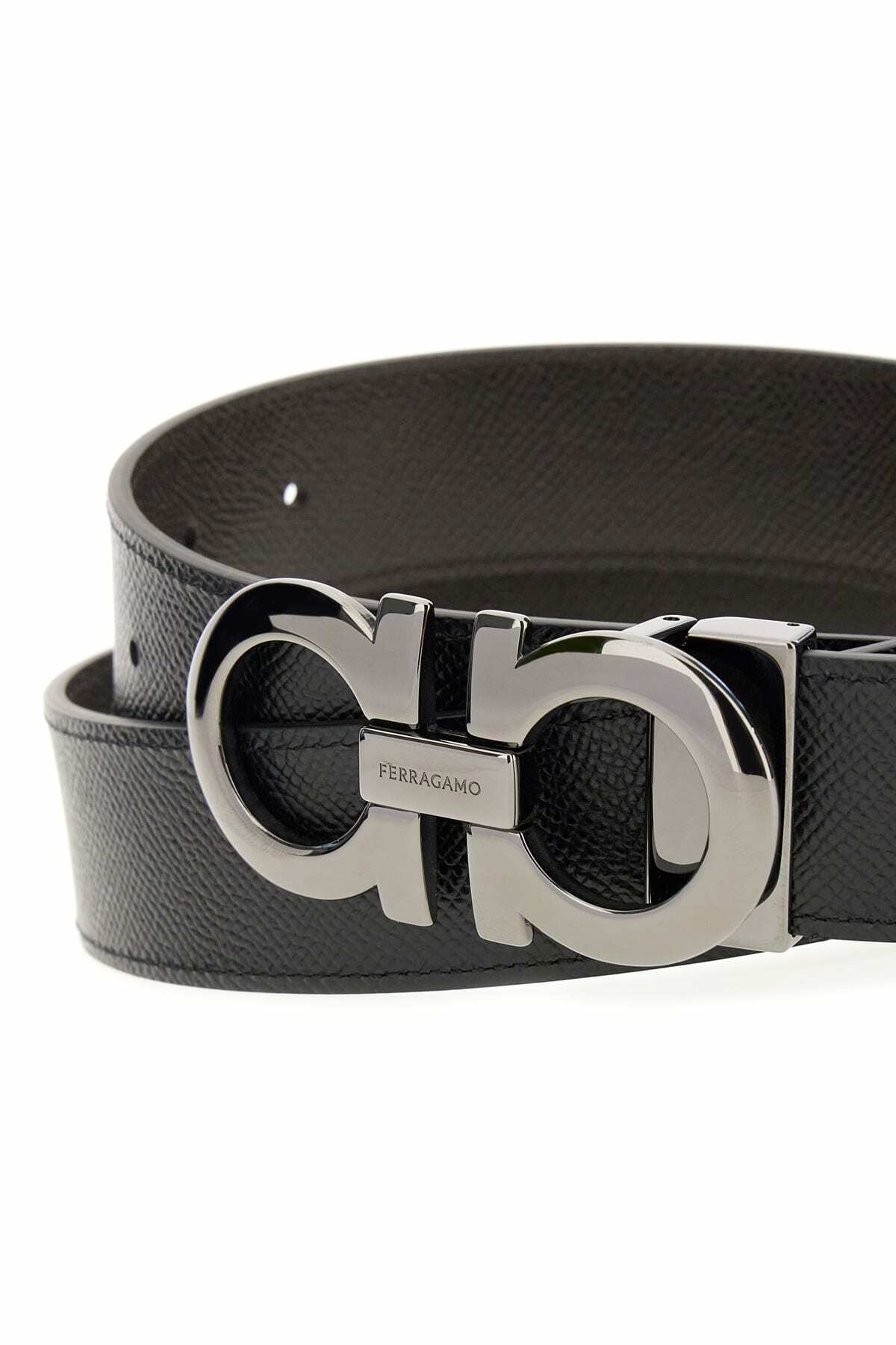 Ferragamo Dark Brown Leather Reversible Belt