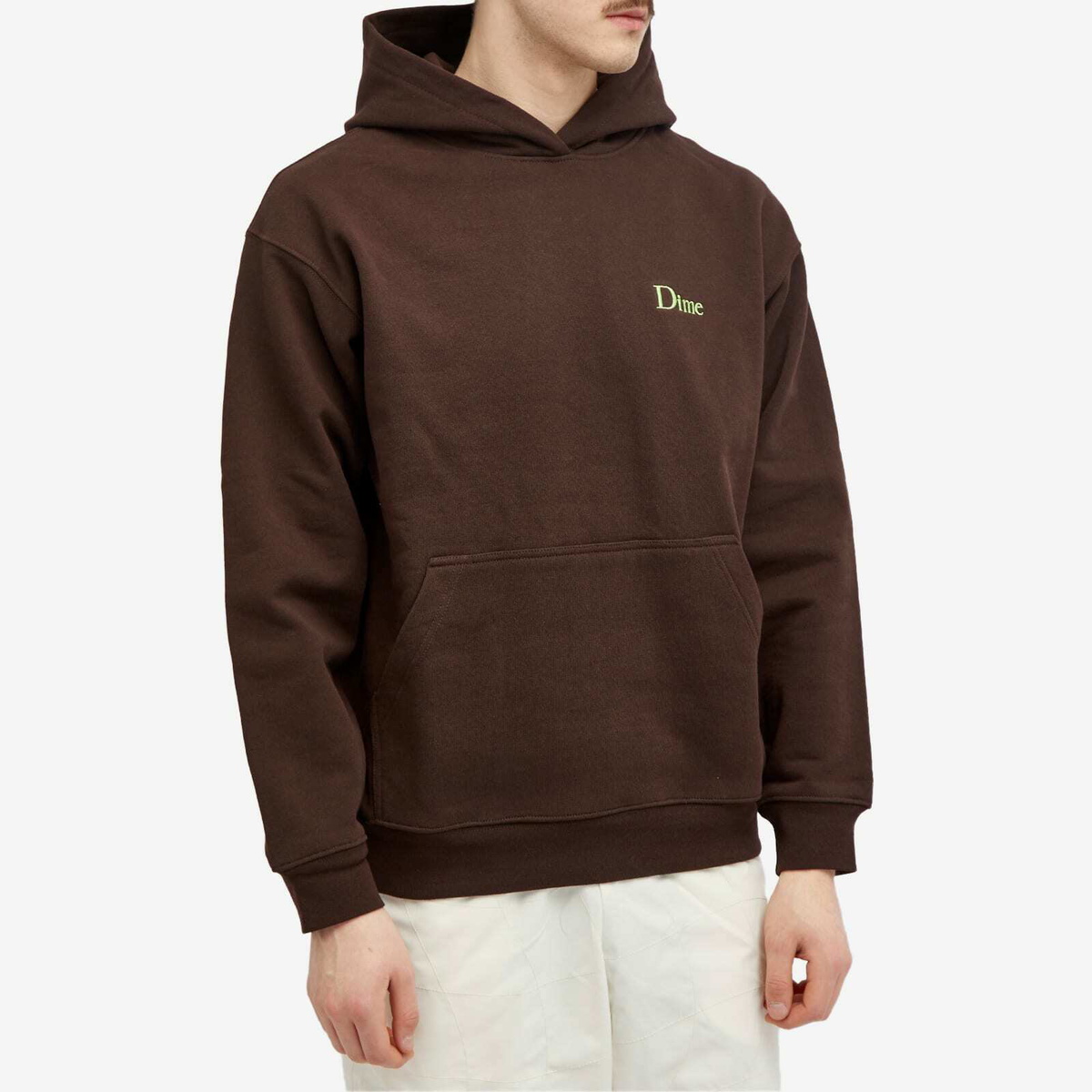 Dime Men's Classic Small Logo Hoodie in Deep Brown Dime