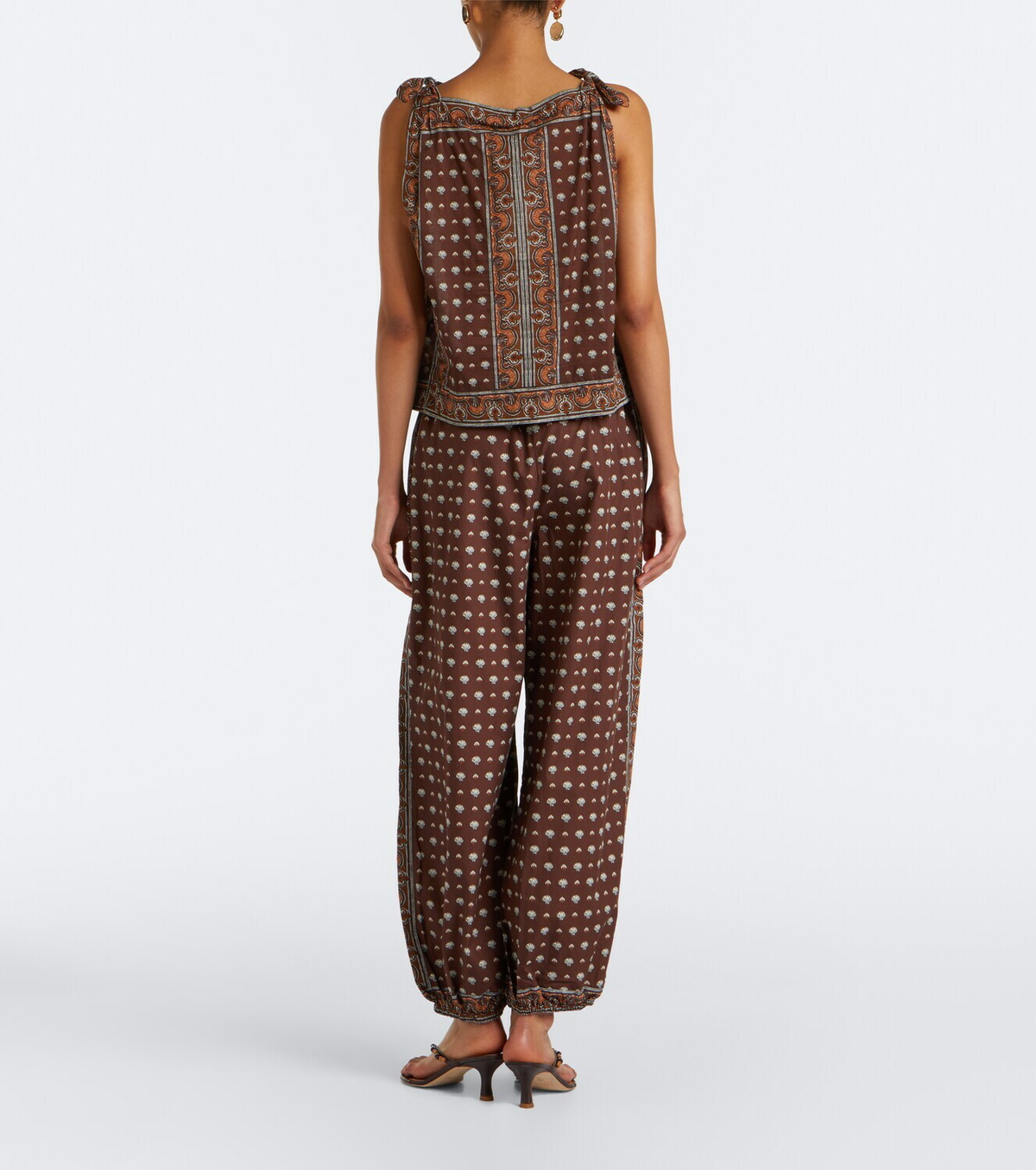 Dôen Yarrow printed cotton tapered pants