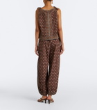 Dôen Yarrow printed cotton tapered pants