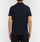 Moncler - Maglia Grosgrain-Trimmed Cotton-Piqué Polo Shirt - Midnight blue