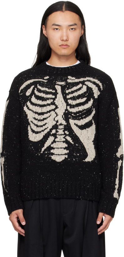 Photo: Khoki Black Needle Punched Knit Sweater