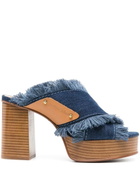 See by Chloé 100mm Frayed-detailing Denim Mules