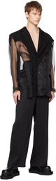 Feng Chen Wang Black Deconstructed Blazer