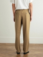 The Row - Belamy Straight-Leg Pleated Cotton and Cashmere-Blend GabardineTrousers - Neutrals