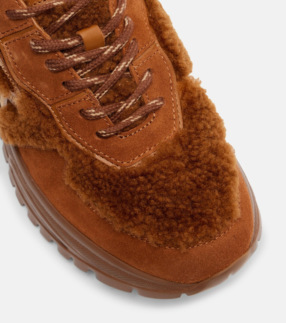 Bogner Malaga 27 suede-trimmed shearling platform sneakers