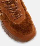 Bogner Malaga 27 suede-trimmed shearling platform sneakers