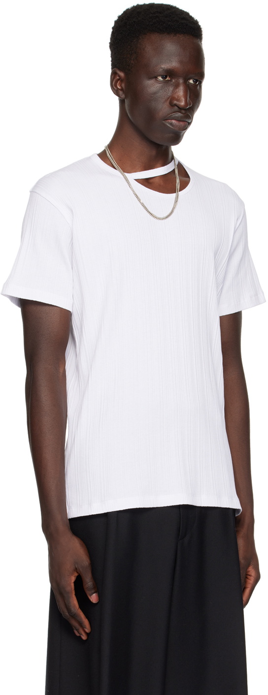 LGN Louis Gabriel Nouchi White Cutout T-Shirt