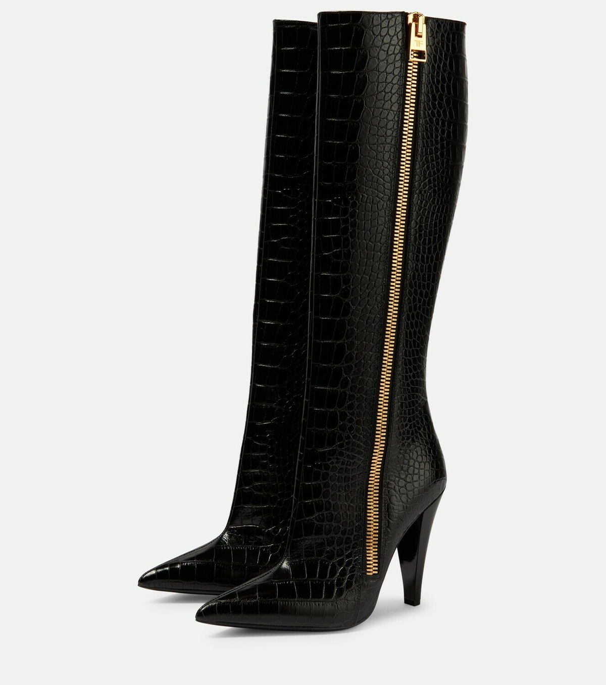 Tom Ford Croc-effect leather knee-high boots