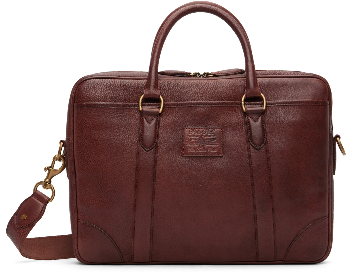 Polo Ralph Lauren Brown Heritage Leather Messenger Bag