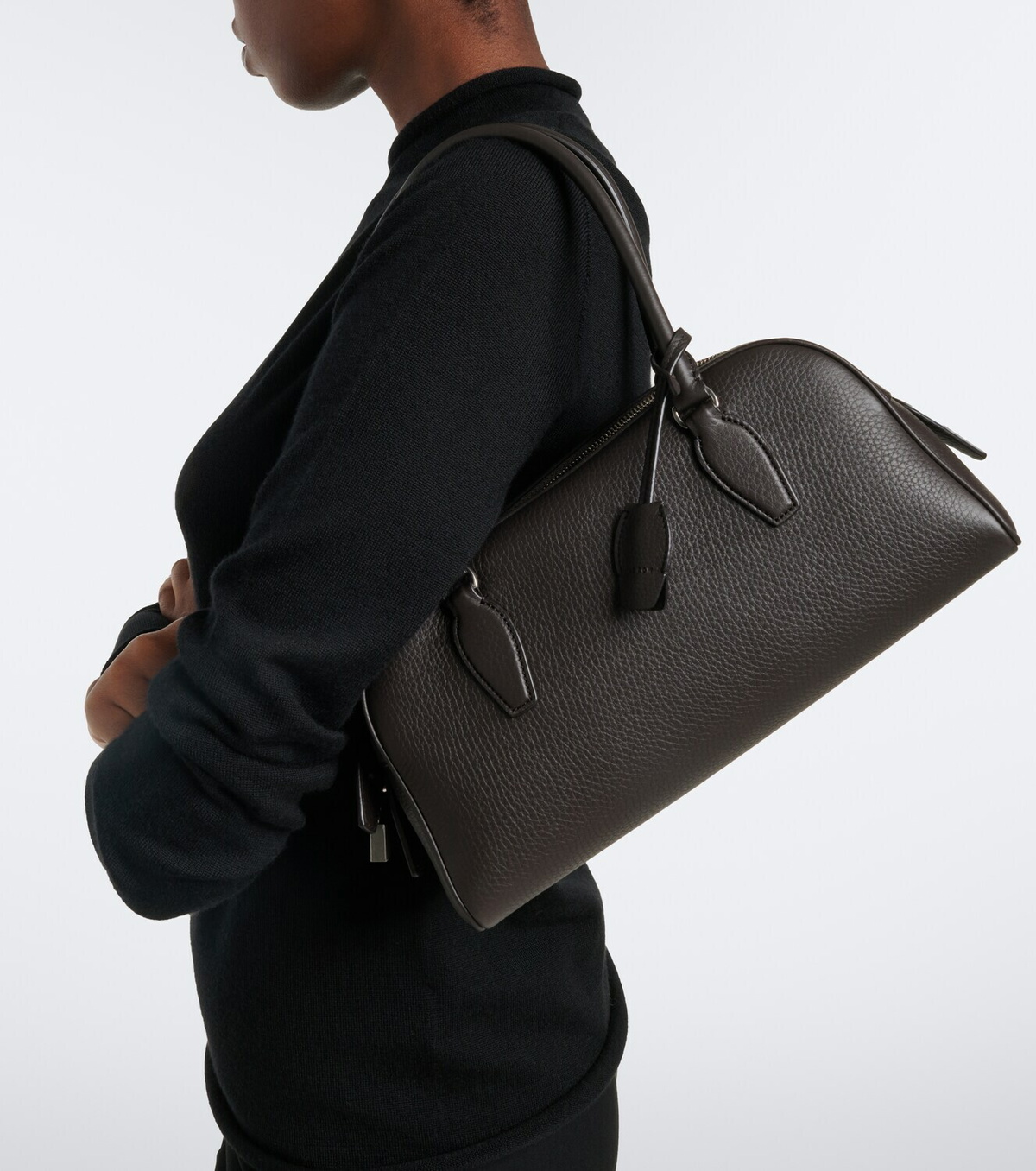 The Row E/W India Small leather shoulder bag