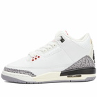 Air Jordan Men's 3 Retro GS Sneakers in Summit White/Fire Red