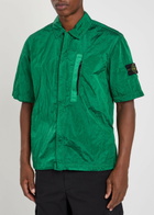 Stone Island Crinkled Nylon Overshirt Green