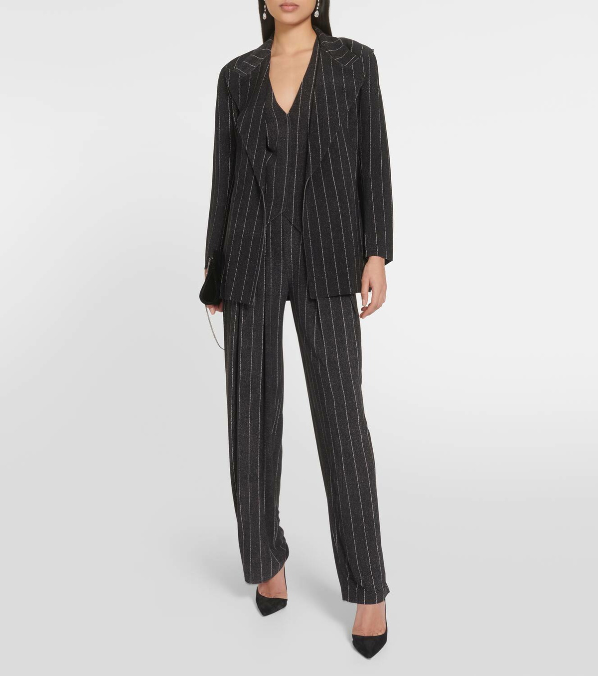 【Norma Kamali】 Chalkストライプ racerbackベスト Norma Kamali Chalk stripe racerback vest Norma Kamali