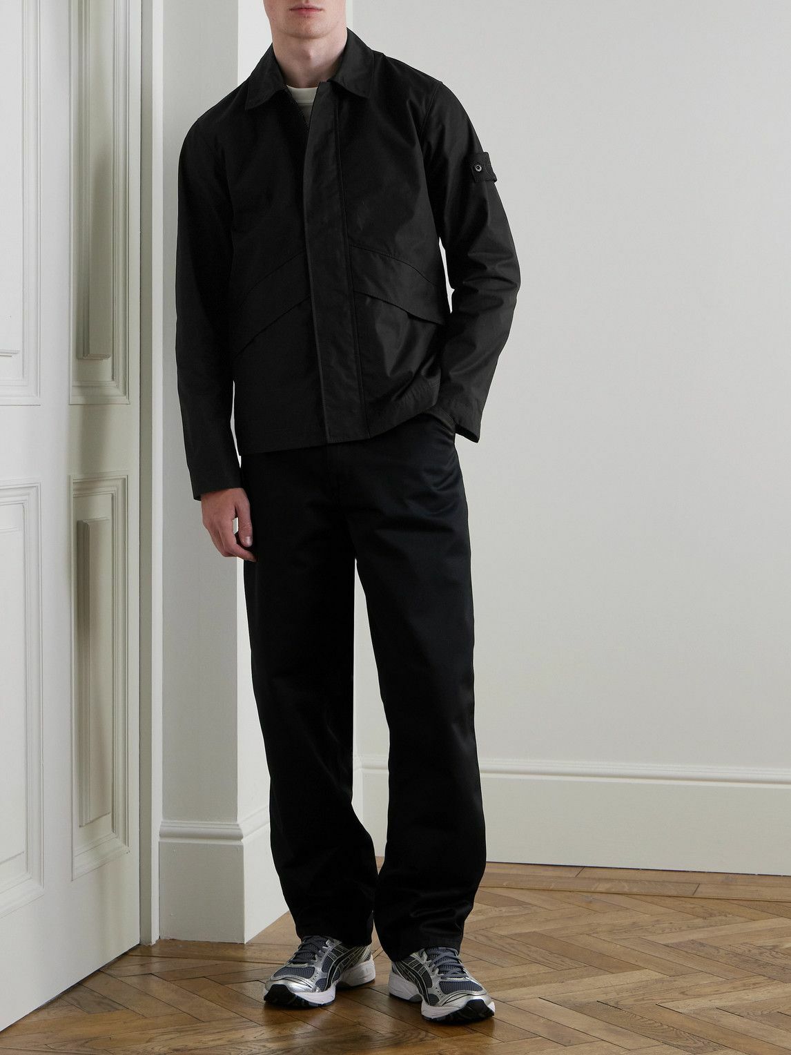 Stone Island - Ghost Logo-Appliquéd Cotton Overshirt - Black Stone