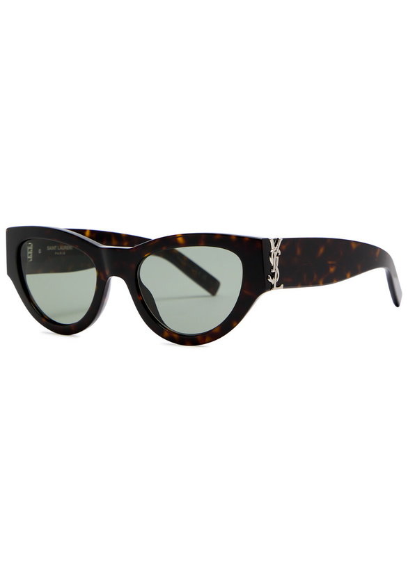 Photo: Saint Laurent Cat-eye Sunglasses - Green - One Size