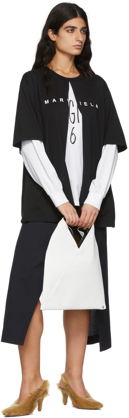 MM6 Maison Margiela Black Cotton Long Sleeve T-Shirt MM6 Maison Margiela