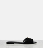 Dolce&Gabbana DG leather-trimmed lace slides