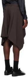 Edward Cuming Brown Raw Edge Shorts