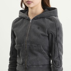 Ottolinger Women's Sutured Zip Hoodie in Black Wash