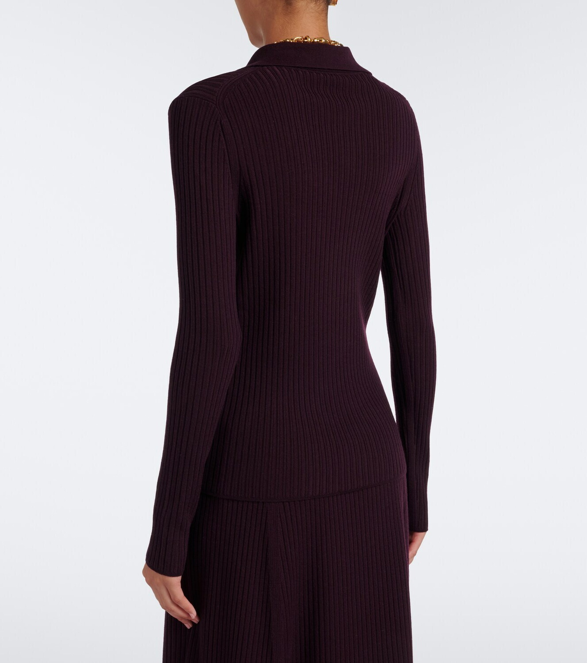 Joseph Ribbed-knit wool-blend polo sweater