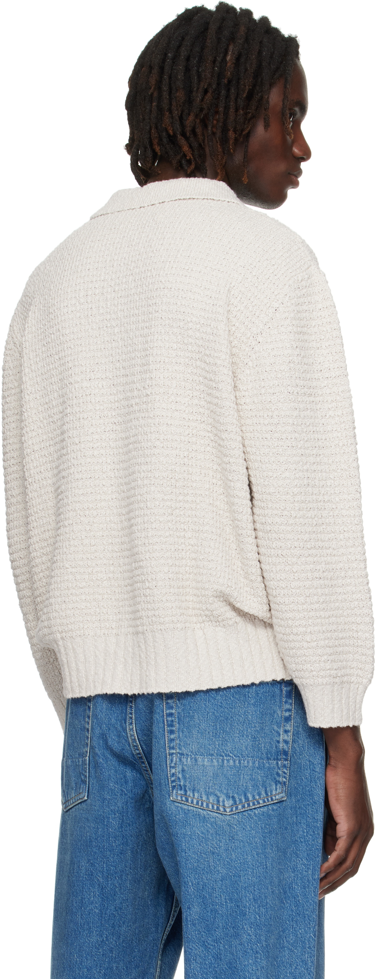 COMMAS Off-White Textured Knit Cardigan