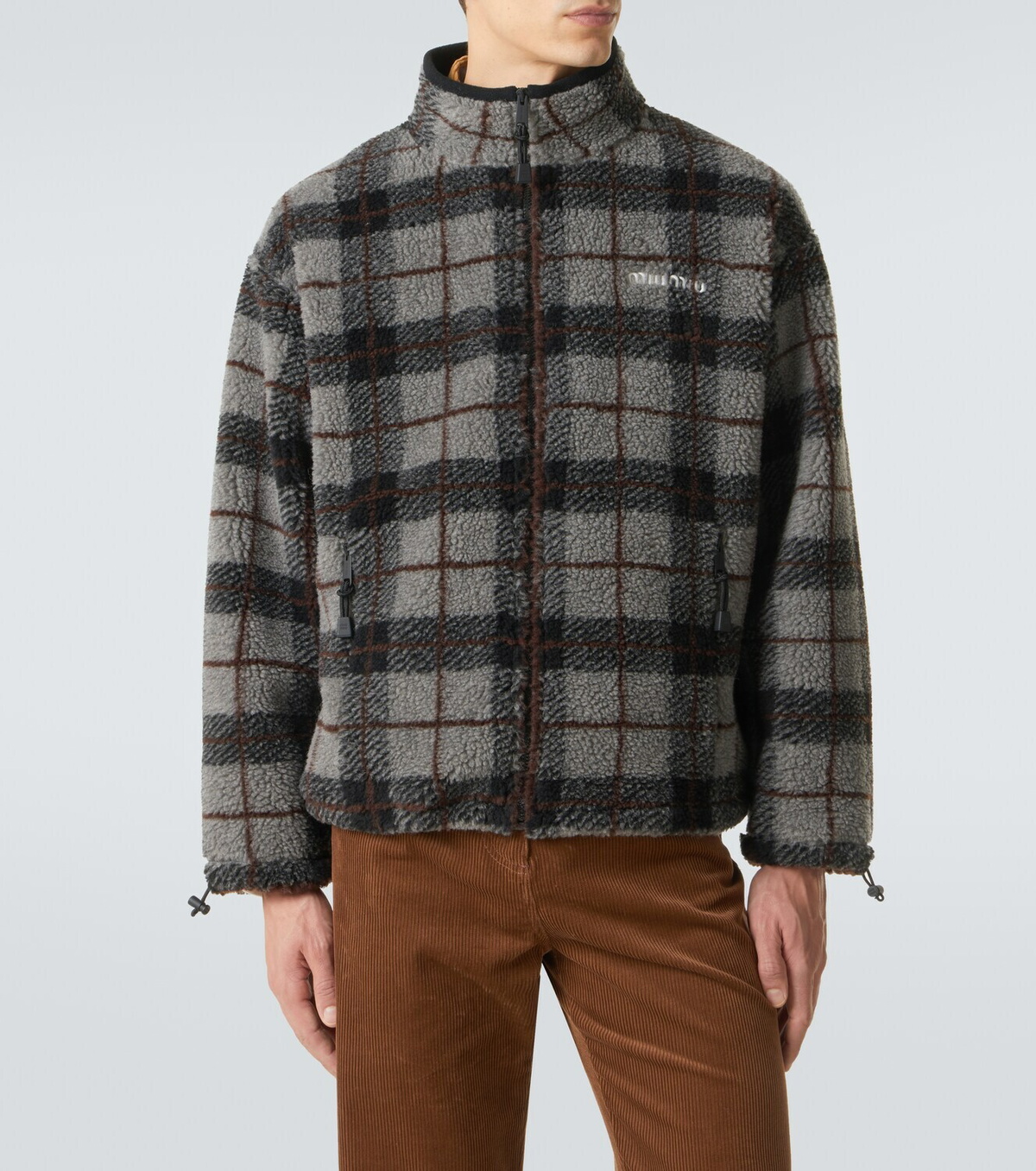 Miu Miu Checked teddy jacket