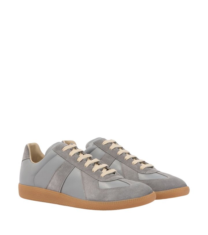 Photo: Maison Margiela Replica suede-trimmed leather sneakers
