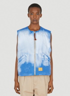 Bleached Sleeveless Jacket in Blue