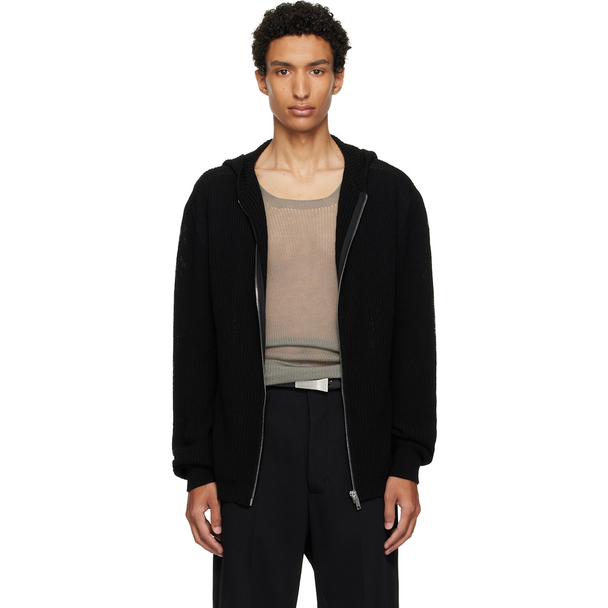 Rick Owens Black Tower Zipped Hoodie