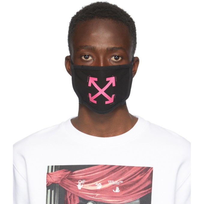 Photo: Off-White Black and Pink Arrows Mask