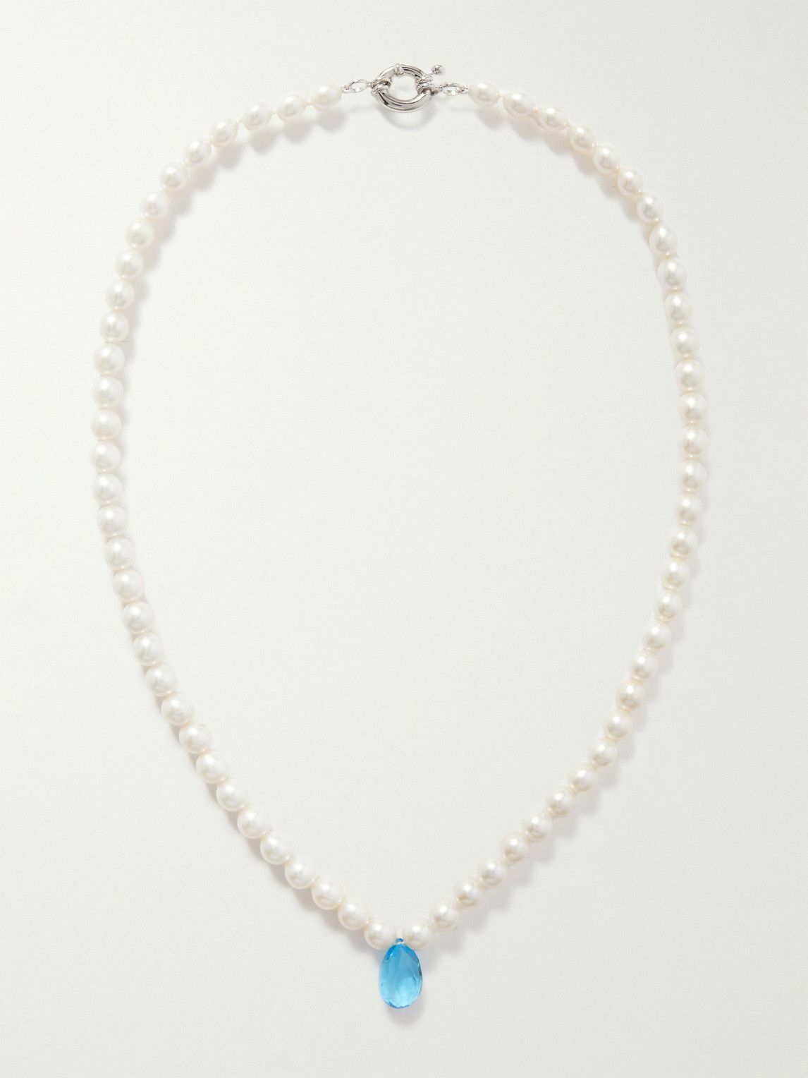 POLITE WORLDWIDE® - Swiss Sterling Silver, Pearl and Topaz Necklace