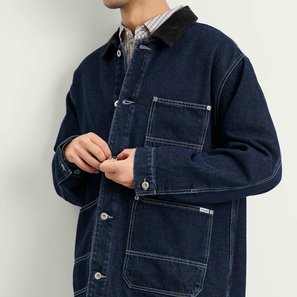 Polar Skate Co. Men's Flannel Lined Ezra Jacket in Indigo