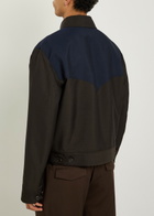 Versace Panelled Wool and Mohair-blend Jacket Brown