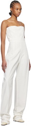 Mônot White Bustier Denim Jumpsuit