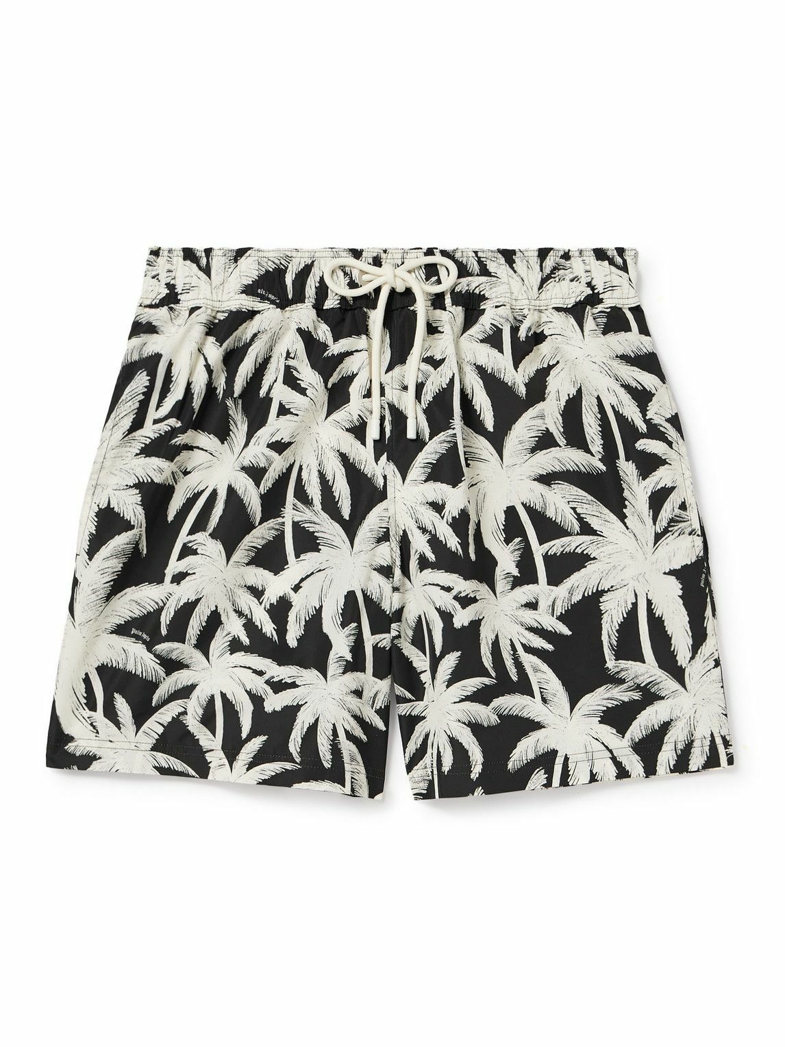 Photo: Palm Angels - Straight-Leg Mid-Length Printed Swim Shorts - Black