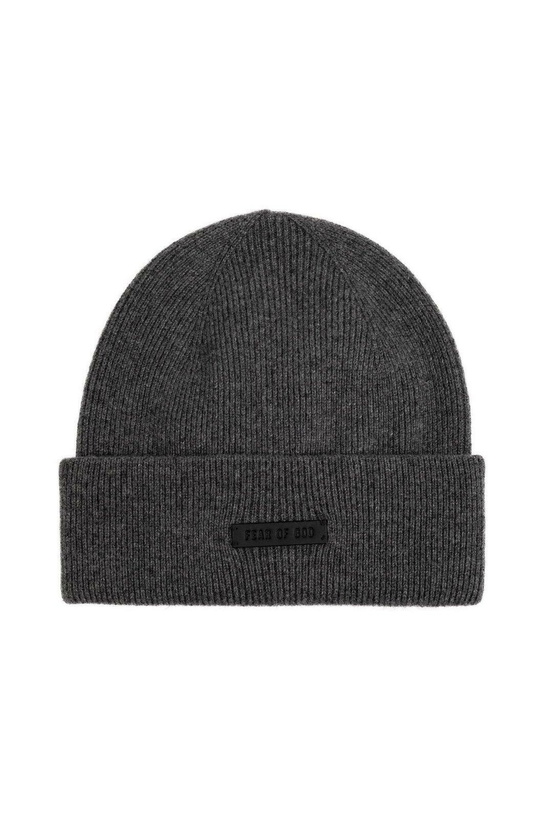Photo: Fear of God Logo Patch Ribbed Knit Beanie