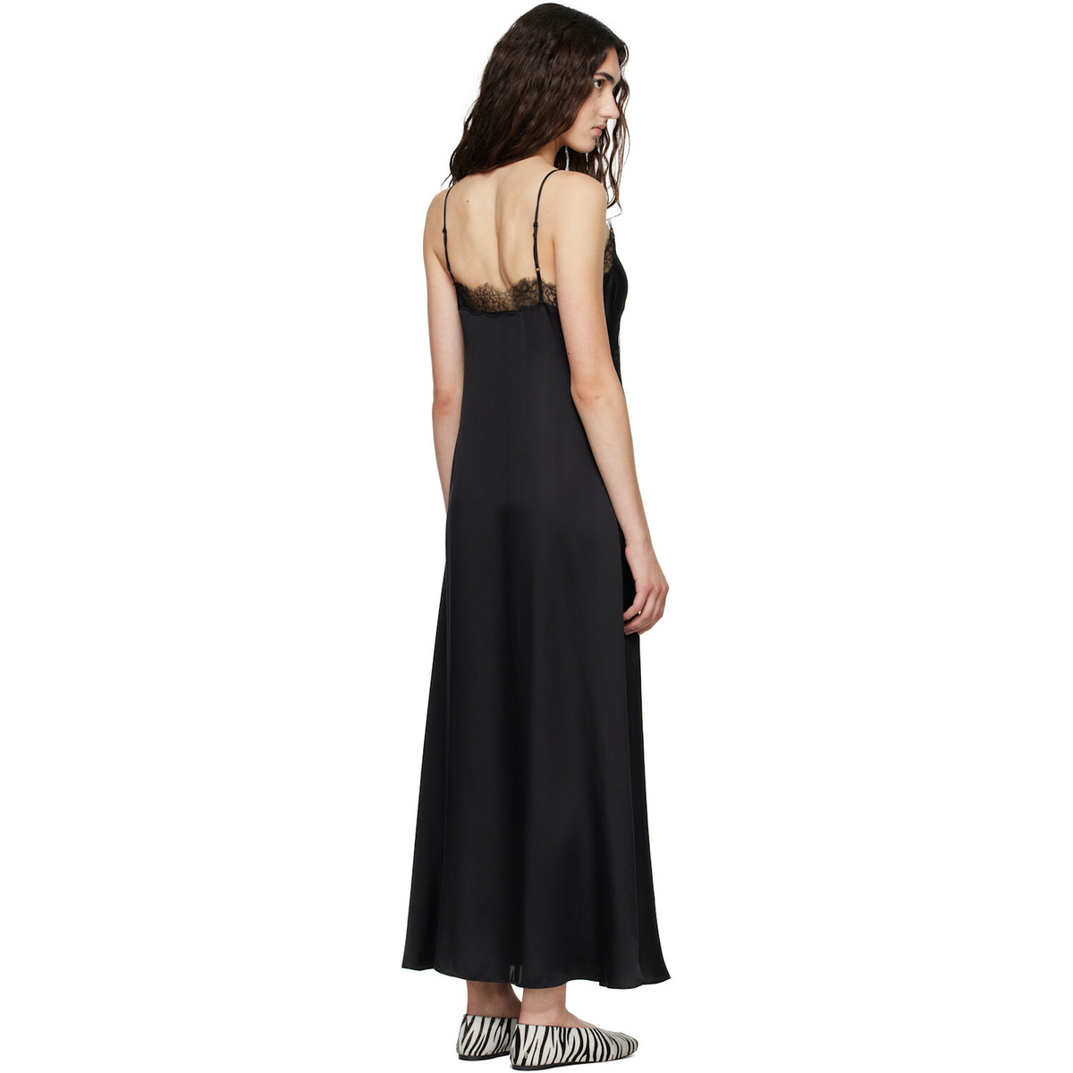 ANINE BING Black Magnolia Midi Dress
