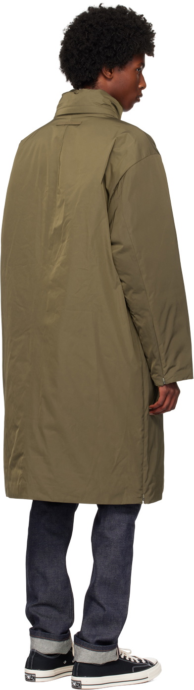 Calvin Klein Khaki Stand Collar Down Coat