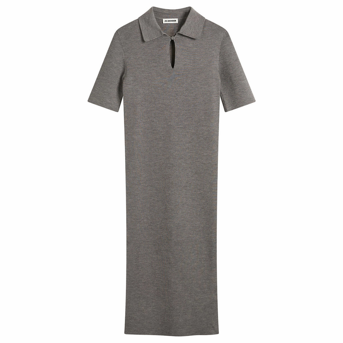 Jil Sander Women's Knitted Polo Midi Dress in London Fog