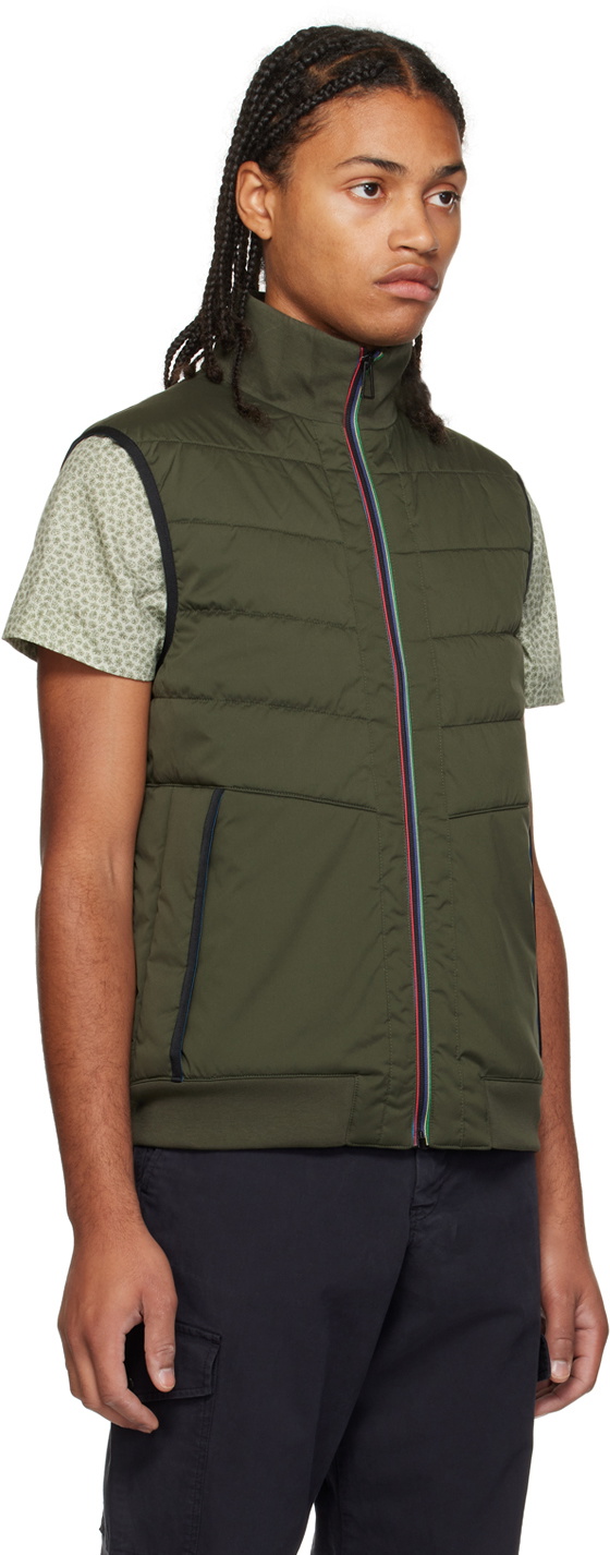 Paul Smith VEST ベスト PS by Paul Smith Khaki Paneled Vest PS by Paul Smith