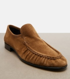 The Row Soft Mocassin Two suede loafers