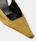 Saint Laurent Climax crêpe satin slingback pumps