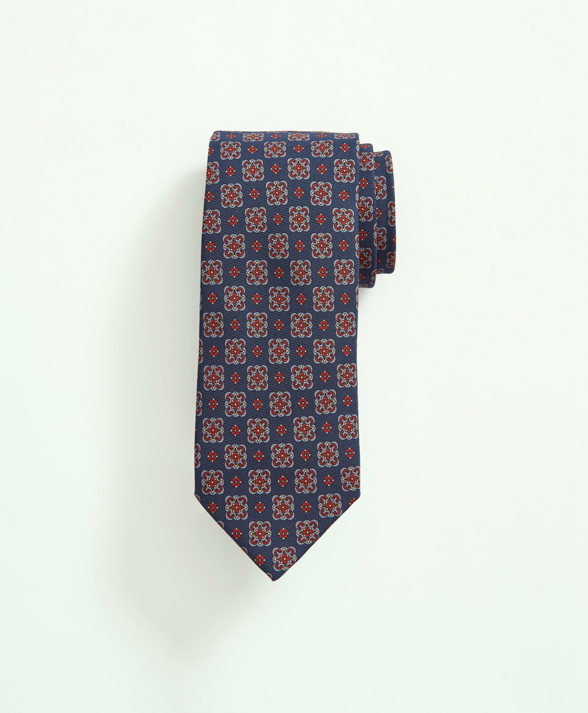 Brooks Brothers Men's Silk Foulard Tie | Medium Navy