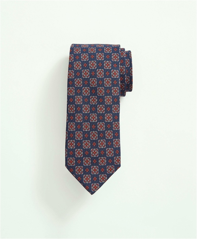 Photo: Brooks Brothers Men's Silk Foulard Tie | Medium Navy